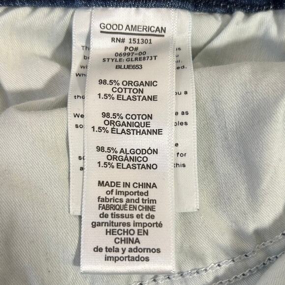 Good American Women's Frayed Raw Hem Good Legs Skinny Jeans Size 16 - Picture 15 of 16